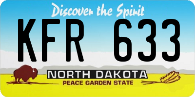 ND license plate KFR633