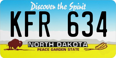 ND license plate KFR634