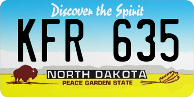 ND license plate KFR635