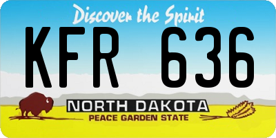 ND license plate KFR636