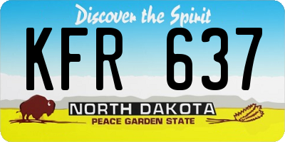 ND license plate KFR637