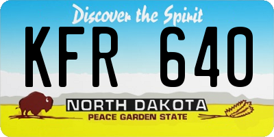 ND license plate KFR640