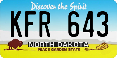 ND license plate KFR643
