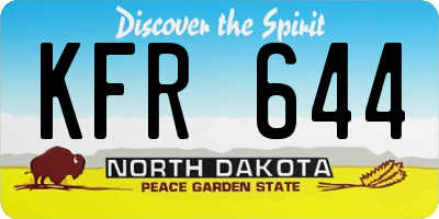 ND license plate KFR644