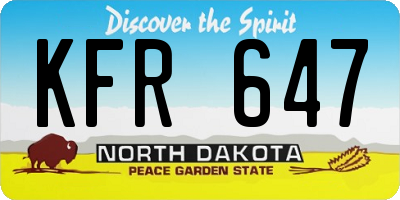 ND license plate KFR647