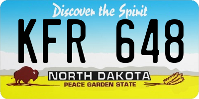 ND license plate KFR648