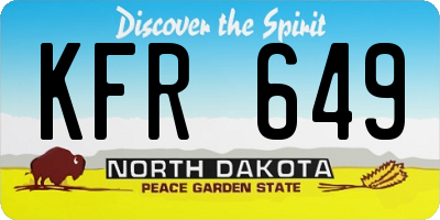 ND license plate KFR649