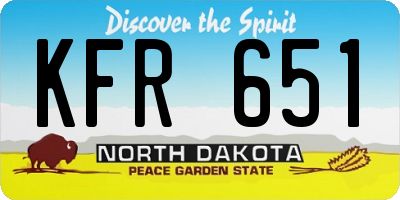 ND license plate KFR651