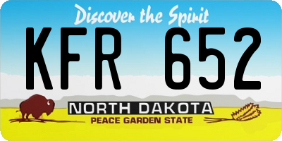 ND license plate KFR652
