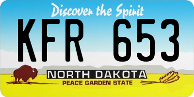 ND license plate KFR653
