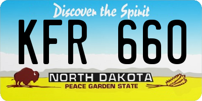 ND license plate KFR660