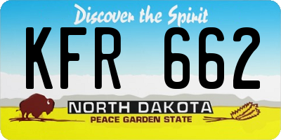 ND license plate KFR662