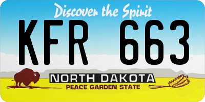 ND license plate KFR663
