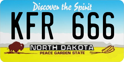 ND license plate KFR666