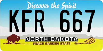 ND license plate KFR667