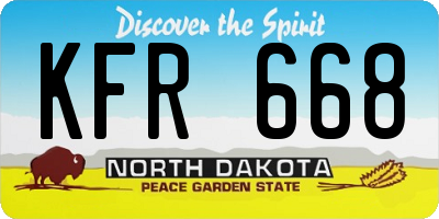 ND license plate KFR668