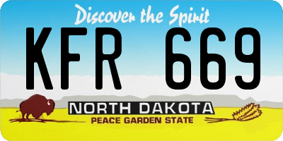 ND license plate KFR669