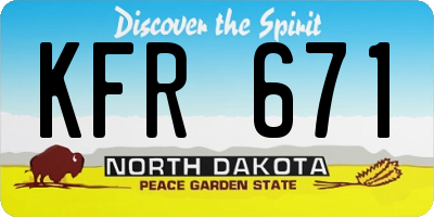 ND license plate KFR671