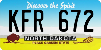 ND license plate KFR672