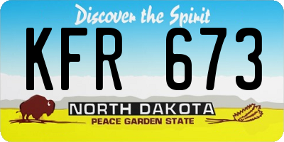 ND license plate KFR673