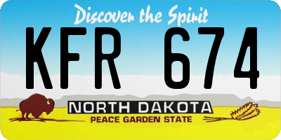 ND license plate KFR674