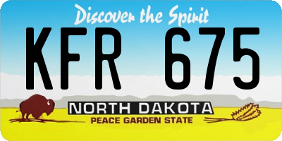 ND license plate KFR675
