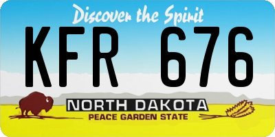 ND license plate KFR676