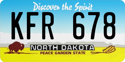 ND license plate KFR678