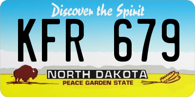 ND license plate KFR679