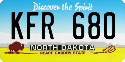 ND license plate KFR680