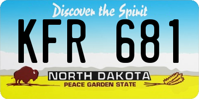 ND license plate KFR681