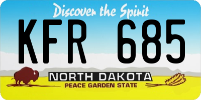 ND license plate KFR685