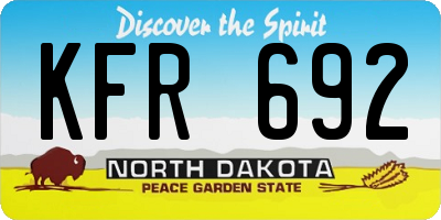 ND license plate KFR692