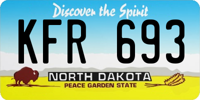 ND license plate KFR693