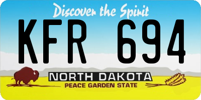 ND license plate KFR694