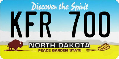 ND license plate KFR700