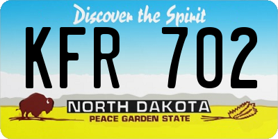 ND license plate KFR702