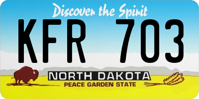 ND license plate KFR703