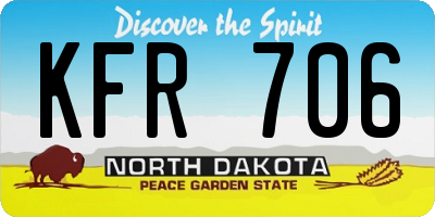 ND license plate KFR706