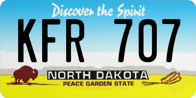 ND license plate KFR707