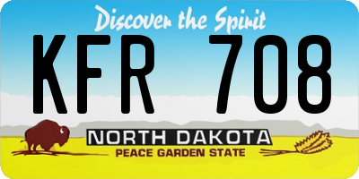 ND license plate KFR708