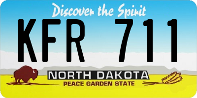 ND license plate KFR711