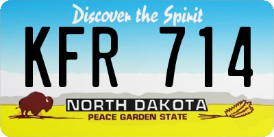 ND license plate KFR714