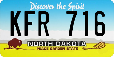 ND license plate KFR716