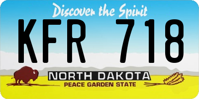 ND license plate KFR718