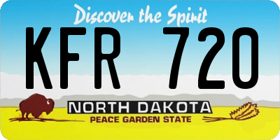 ND license plate KFR720