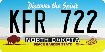 ND license plate KFR722