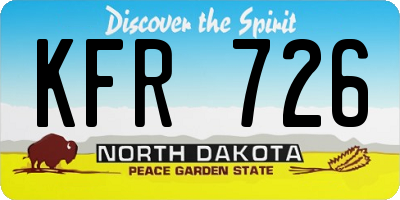 ND license plate KFR726