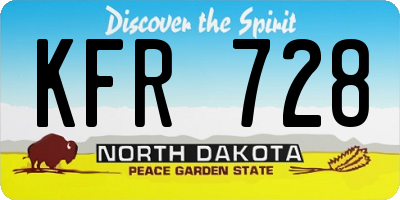 ND license plate KFR728