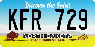 ND license plate KFR729
